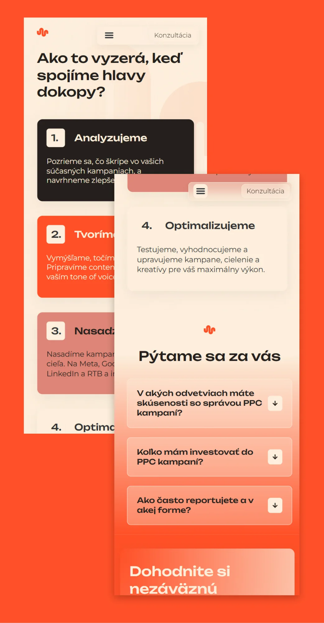 Prvky webu Pulzari